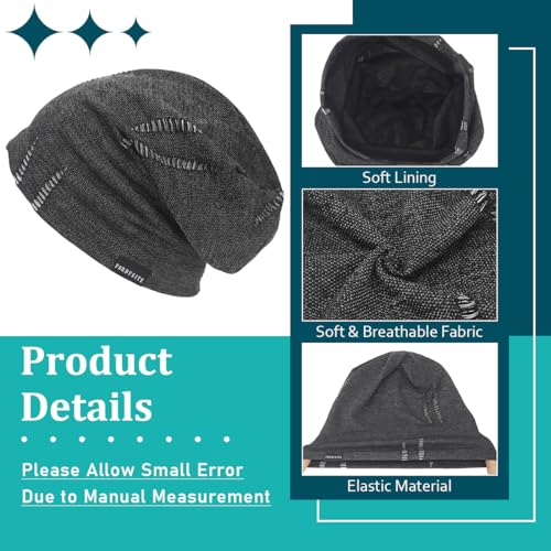 Ruphedy Men Slouchy Beanie Summer Long Oversize Thin Lightweight Skull Cap B011h - color: B402-grey, size: One Size
