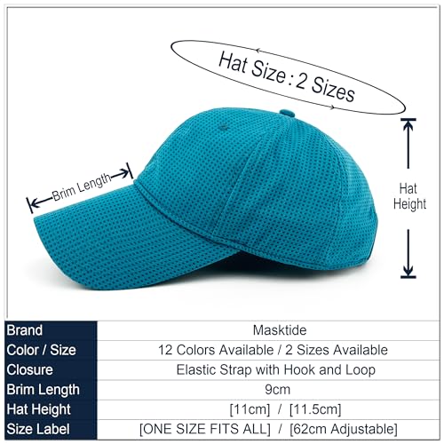 Long Brim Golf/Running Hat Full Mesh Baseball Cap Breathable - color: Lake-blue, size: X-Large-XX-Large