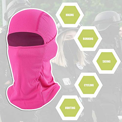 Balaclava Face Mask Adjustable Windproof UV Protection Hood - color: Rose