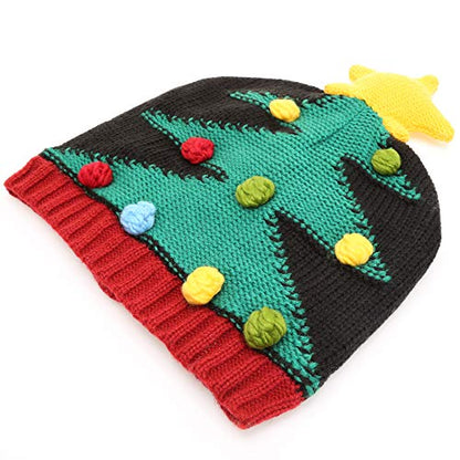 MIRMARU Christmas Holiday Fashion Collections Winter Knitted Pom Pom Beanie Hat.