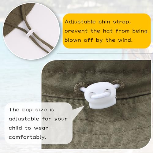 Peecabe Summer Baby Sun Hat for Boys Girls UPF 50+ Wide Brim Toddle Bucket Hat Adjustable Baby Beach Cap 0-8 Years - color: A-army Green, size: 6-24 Months