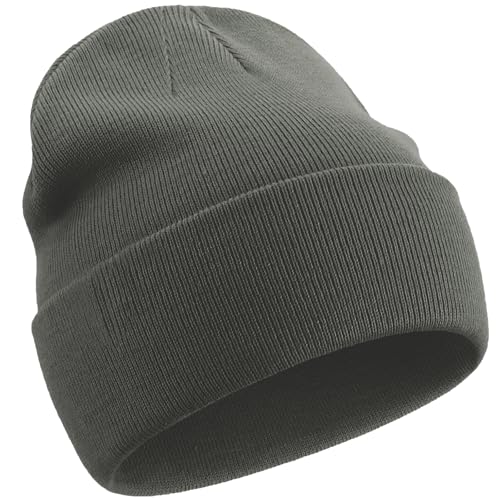100% Cotton Beanie Hats for Women Men Winter Knit Hats Skull Cap - color: 1-grayish Green