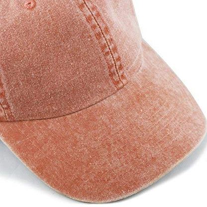 The Hat Depot 100% Cotton Pigment Dyed Low Profile Dad Hat Six Panel Cap - color: 1. Orange