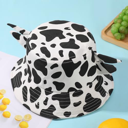 Cow Print Bucket Hat Cute Bucket Hat Beach Fisherman Hat Black