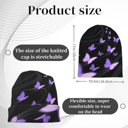 Unisex Stretch Knit Beanie Hat - color: Flying Butterfly