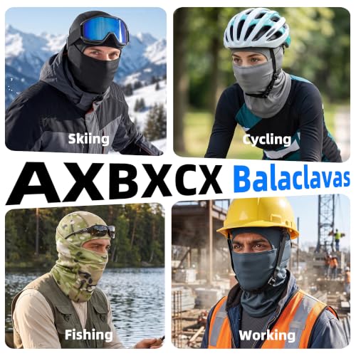 AXBXCX 3 Pack Balaclava Ski Mask - Breathable UV Protection Face Cove for Motorcycle, Football, Cycling, Outdoor Sports - color: 3pcs（black+grey+blue）