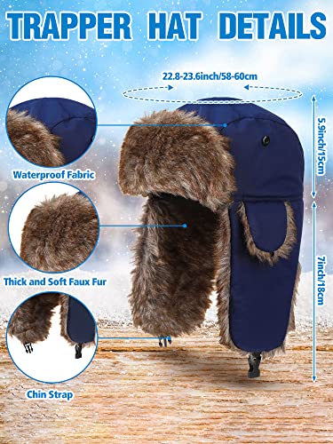JaGely Winter Trapper Hat Windproof Russian Ushanka Hats with Ear Flaps Outdoor Warm for Man Women Climbing Hiking