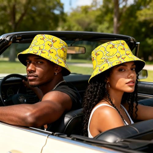 Bucket Hat Funny Duck Fisherman Hat Travel Beach Sun Hat Outdoor Cap for Men Women Adults - color: Cute Ducky