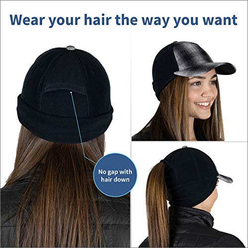 TrailHeads Women's Ponytail Trucker Hat, Running, Hiking & Outdoor Sports - color: Grey Plaid