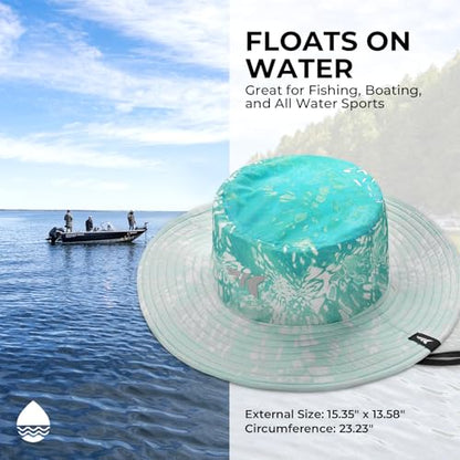 KastKing Sol Armis UPF 50 Boonie Hat for Sun Protection,Men Women - color: Prym1 Turquoise Fizz Fade