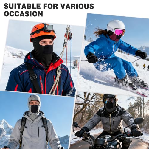 Balaclava Ski Mask for Men Women Velvet-Lined Full Head Cover Neck Gaiter - color: Ylr1-black+green