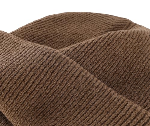 Connectyle Thick Cuffed Beanie for Men & Women Double Layer Knit Winter Hat Acrylic Watch Hat Warm Stocking Skull Cap - color: Light Coffee