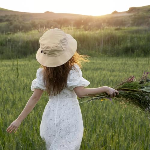 Outdoor Bucket Packable Sun Hat with Detachable Chin Strap for Women and Men, Quick Dry Waterproof UV Protection Sun Hat - color: Khaki