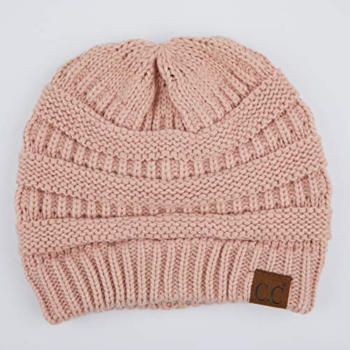 C.C Exclusives Cable Knit Beanie - Thick, Soft & Warm Chunky Beanie Hats - color: Indi Pink