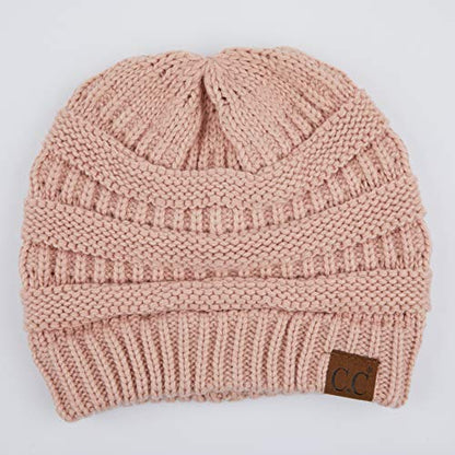 C.C Exclusives Cable Knit Beanie - Thick, Soft & Warm Chunky Beanie Hats - color: Indi Pink