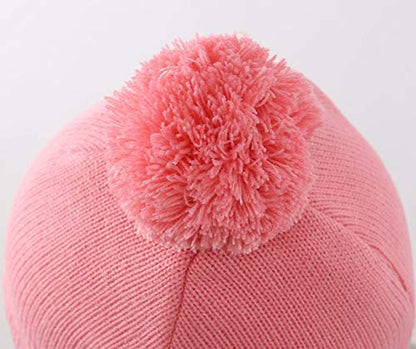 Home Prefer Toddler Boys Girls Hats Earflaps Fleece Knit Beanie Kids Winter Hat - color: Pink, size: 5-10 Years