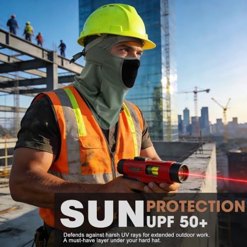 WTACTFUL Breathable Balaclava Face Mask Men, Summer UPF 50+ Sun Protection - color: Black+gray