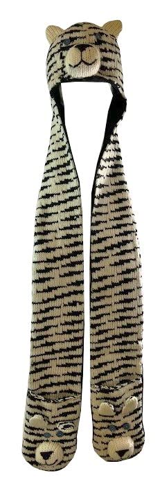 Agan Traders Animal Hat Cap Wool Fleece Lined Trapper Beanie Multi-Functional Set Girls Boys Adult - color: Combo-tiger