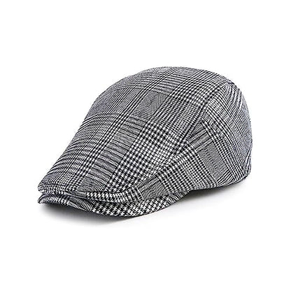 Vintage Plaid Newsboy Flat Cap Beret Ivy Driver's Hat
