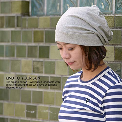 CHARM Mens Slouch Beanie Hat - Womens Organic Cotton Hipster Chemo Slouchy Cap - color: Navy