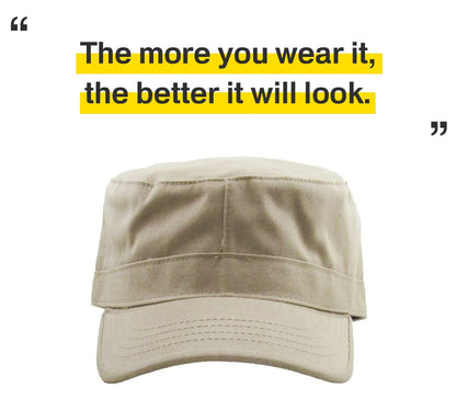 KBETHOS Cadet Army Cap Basic Everyday Military Style Hat (Now with STASH Pocket Version Available) - color: Khaki Daily Cadet, size: X-Large