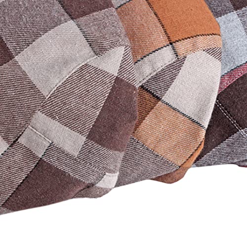 Gudessly Mens Adjustable Colorful Striped Plaid Ivy Newsboy Cabbie Gatsby Golf Cap Flat Cotton Hat Thin Cap - color: U-orange