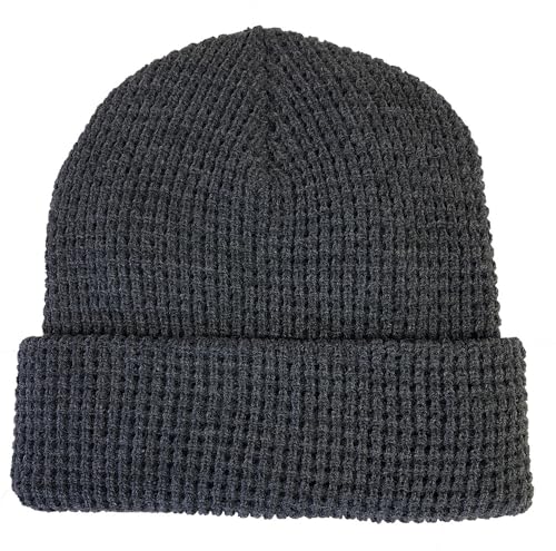 Broner Waffle Knit Cuff Cap - color: Charcoal