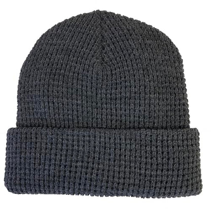 Broner Waffle Knit Cuff Cap - color: Charcoal