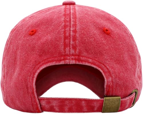 KBETHOS Classic Unisex Cotton Adjustable Low Crown Baseball Cap – Plain Dad Hat - color: Red Pigment Dyed