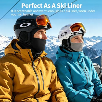 Balaclava Ski Mask, Sun Protection Breathable Face Cover Men Women - color: 2 Packs - Grey