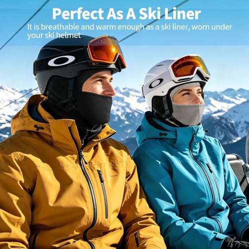 Balaclava Ski Mask, Sun Protection Breathable Face Cover Men Women - color: Dark Grey+grey