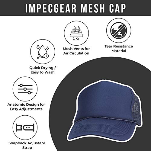 2 Packs Baseball Caps Blank Trucker Hats Summer Mesh Cap (2 FOR Price of 1) - color: Navy