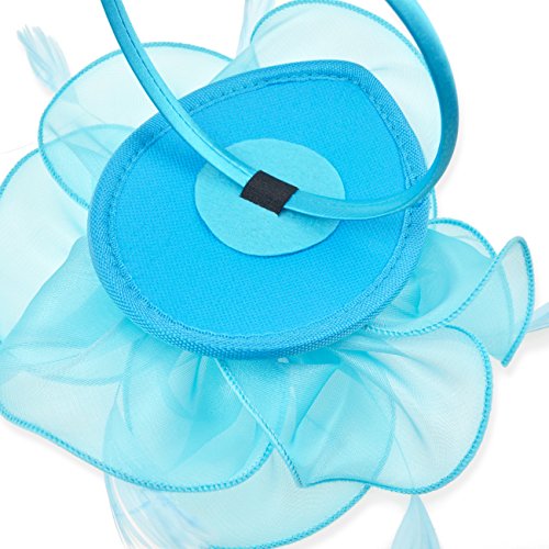 AQOKKA Women Fascinators Hats Flower Fascinators with Headband and Clip Tea Party Headwear for Women and Girls - color: 8.2" Diameter / Light Blue a
