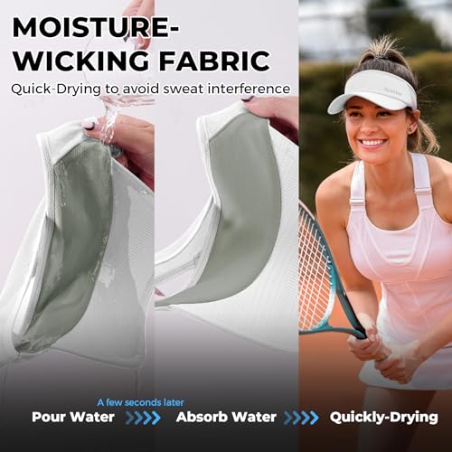 Sukeen Lightweight Sports Sun Visor Hat for Men Women - color: White