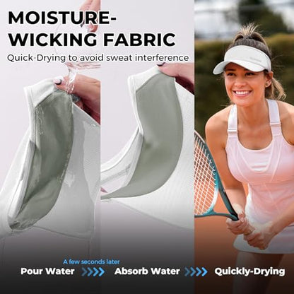 Sukeen Lightweight Sports Sun Visor Hat for Men Women - color: White