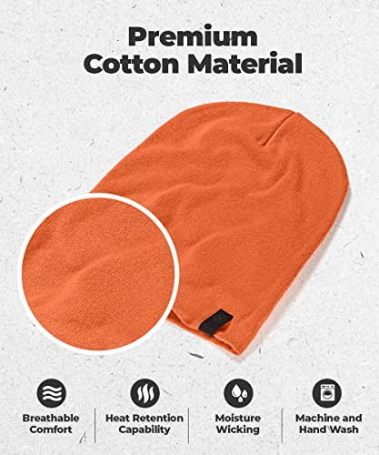 Warm Slouchy Beanie Hat - Deliciously Soft Daily Beanie in Fine Knit - color: Rust