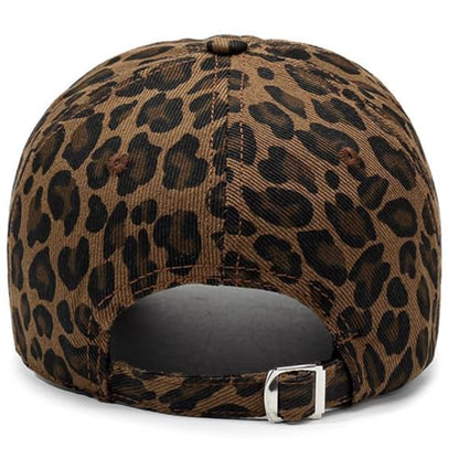 Baseball Hats for Women Men Adjustable Leopard Print Dad Trucker Hat Cotton Sun Protection Caps Sports Golf Medium - color: Dark Coffee-scratch Brim