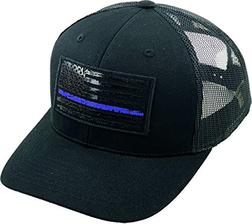 KBETHOS Flag USA America Military Thin Blue Line Thin Red Line Vintage Distressed Baseball Cap Dad Hat Unisex Adjustable… - color: Black Blue Tactical Usa Patch