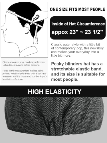 Senker Fashion 2 Pieces Newsboy Cap for Men - color: Dark Black Blue