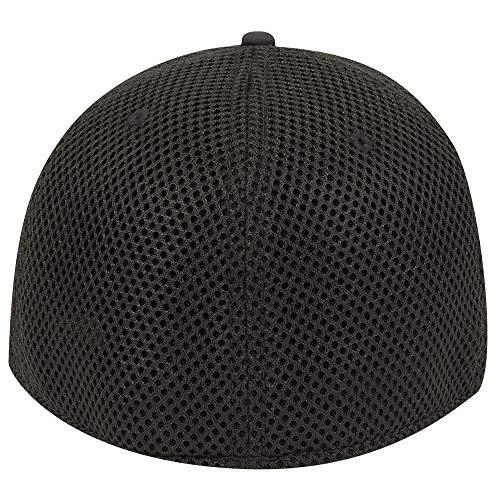 OTTO Flex Cotton Twill Air Mesh Back 6 Panel Low Profile Baseball Cap - color: Char. Gray, size: Small-Medium