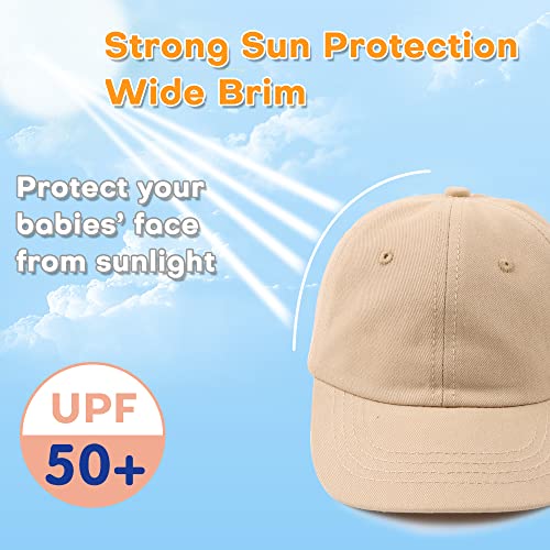 Peecabe Plain Toddler Baseball Hat Unisex Cotton Kids Trucker Hat Adjustable Baby Boys Sun Caps Girls Baseball Cap 1-5Y - color: Khaki, size: 6-24 Months