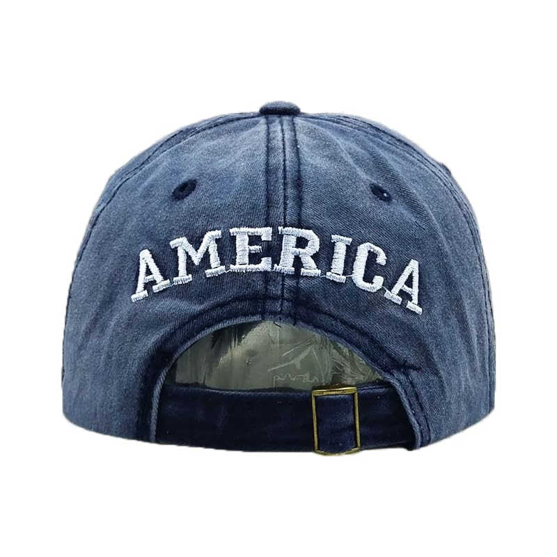 American Flag Baseball Caps Embroiderred USA Flag Patriotic Dad Hat Adjustable Trucker Hats for Men Women - color: American Flag Navy
