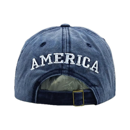 American Flag Baseball Caps Embroiderred USA Flag Patriotic Dad Hat Adjustable Trucker Hats for Men Women - color: American Flag Navy