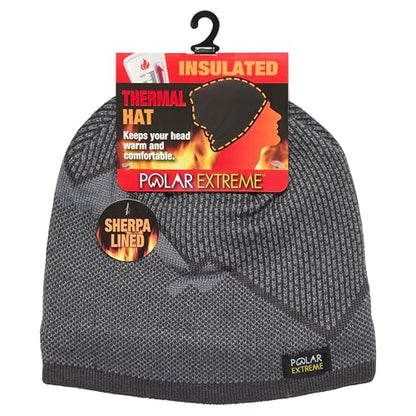 Polar Extreme Men's Sherpa-Lined Knit Winter Hat – Warm, Gift for Dad, Cold Weather - color: Grey Mountain