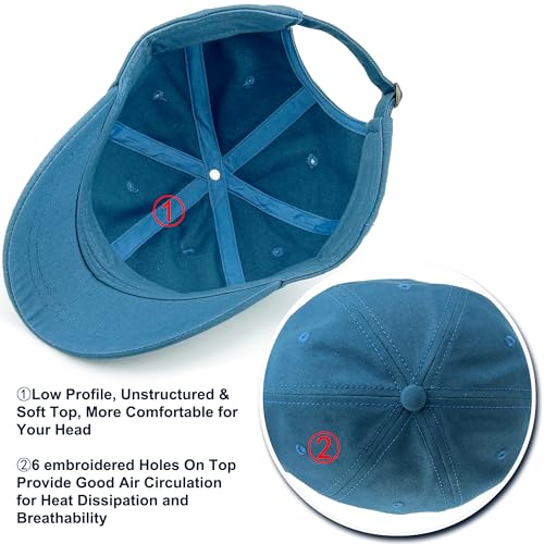 Loneshark Short Brim Baseball Cap for Running Small Bill Umpire Hat - color: Lakeblue