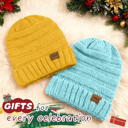 ZOORON Womens Winter Hat Slouchy Beanies for Women Cable Knit Beanie Hats - color: 1pack- Yellow