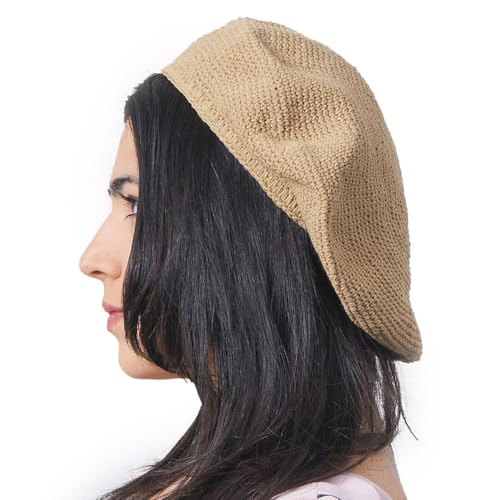 CHARM Knit Tam Hats for Women & Men - color: Beige