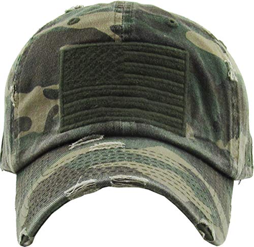 KBETHOS Flag USA America Military Thin Blue Line Thin Red Line Vintage Distressed Baseball Cap Dad Hat Unisex Adjustable… - color: Camouflage Tactical Operator Classic