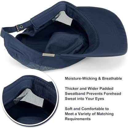 Loneshark Water Resistant Military Hat Quick Dry Cadet Cap Army Flat Top - color: Sport-logo-w-mesh-navy