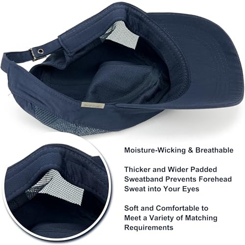 Loneshark Water Resistant Military Hat Quick Dry Cadet Cap Army Flat Top - color: Sport-logo-w-mesh-navy